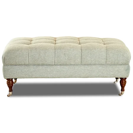 Accent Ottoman with Tufting and Nailhead Trim